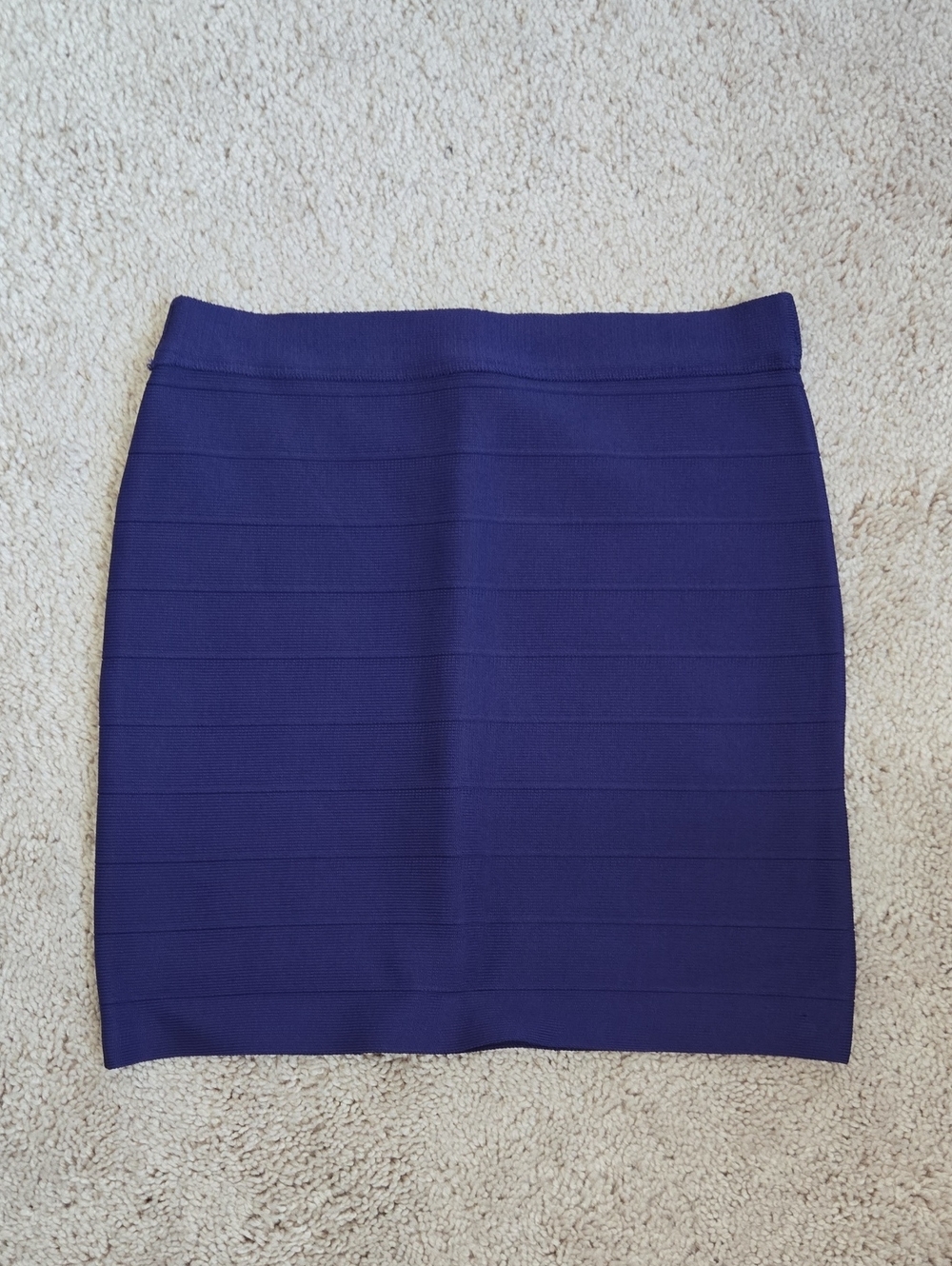 Guess Deep Blue Purple Ribbed Bandage Pencil Skirt